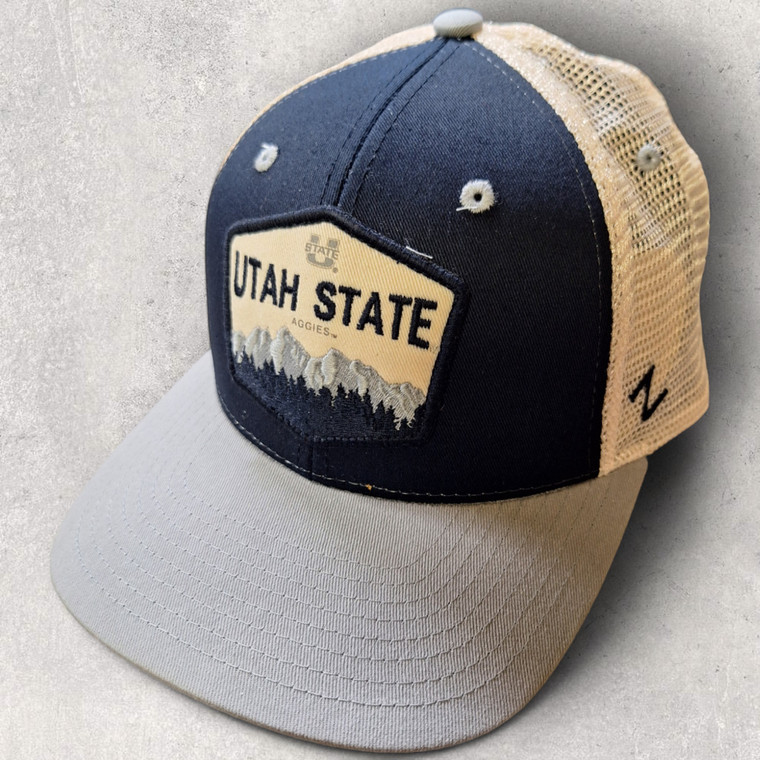 Utah State Mountain Patch Mesh Hat Navy/Cream