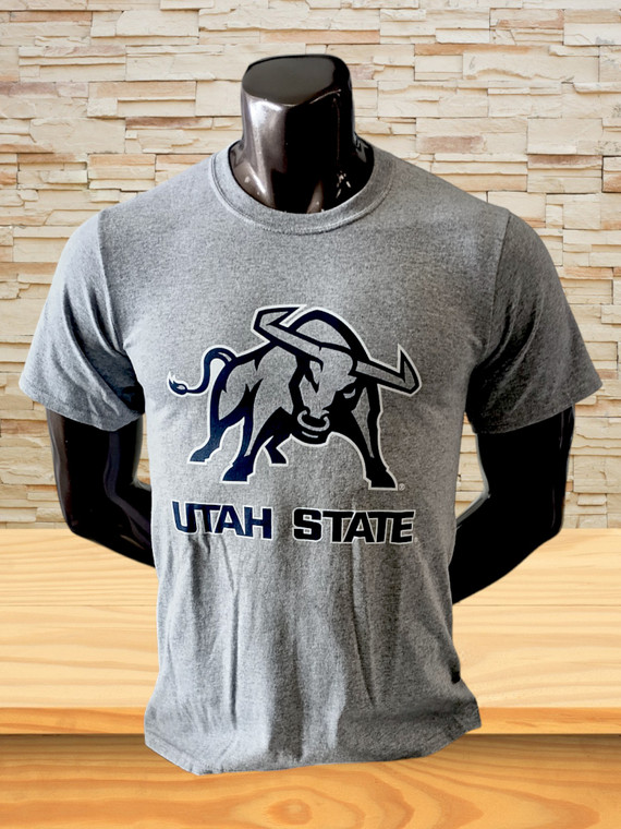 Utah State Mascot Tee Grey