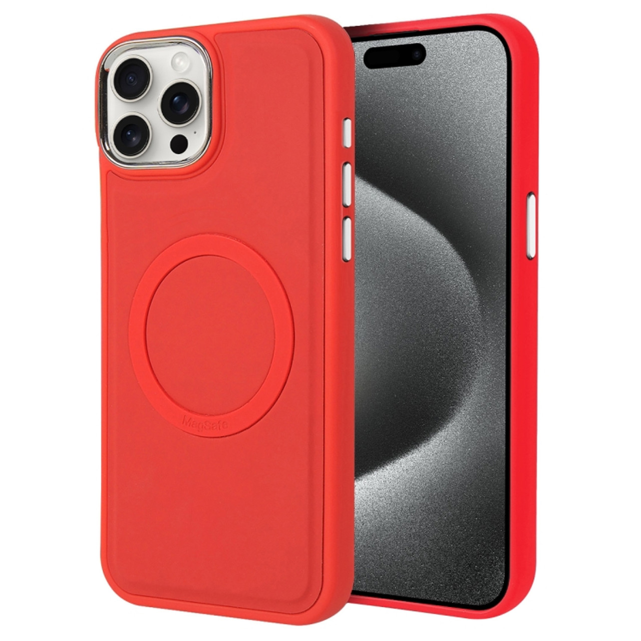 For iPhone 15 Pro Max MagSafe Liquid Silicone Phone Case(Red)