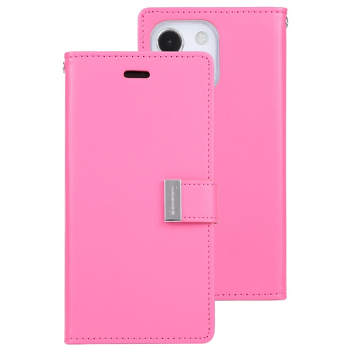 iPhone 13 mini GOOSPERY RICH DIARY Crazy Horse Texture Horizontal Flip Leather Case with Holder & Card Slots & Wallet  - Rose Red