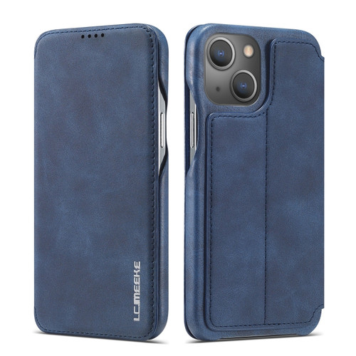 iPhone 13 mini LC.IMEEKE Hon Ancient Series Horizontal Flip Leather Case with Holder & Card Slot  - Blue