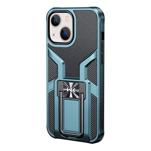 iPhone 13 mini WK WTP-013 Shockproof PC + TPU Phone Case with Metal Holder  - Deep Blue
