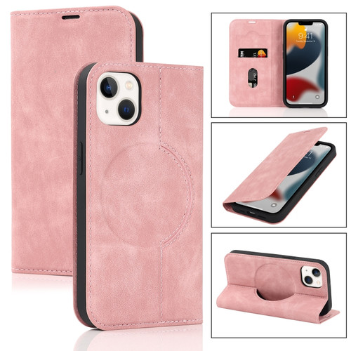 iPhone 13 mini Wireless Charging Magsafe Leather Phone Case  - Pink