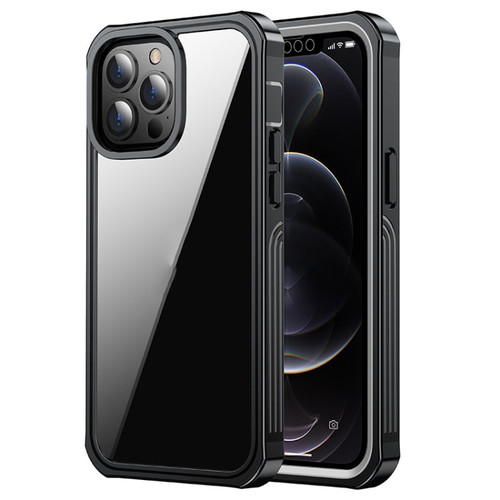 iPhone 13 mini Waterproof Dustproof Shockproof Transparent Acrylic Protective Case  - Black