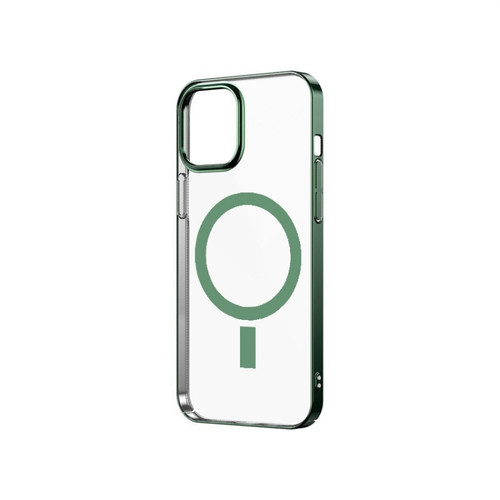 iPhone 12 Pro Magsafe Magnetic PC Electroplating Transparent Protective Phone Case - Green
