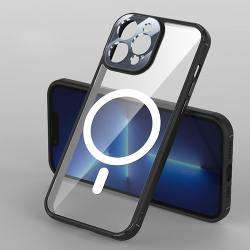 iPhone 12 Pro Soft Shield MagSafe Magnetic Acrylic Transparent PC Phone Case - Black