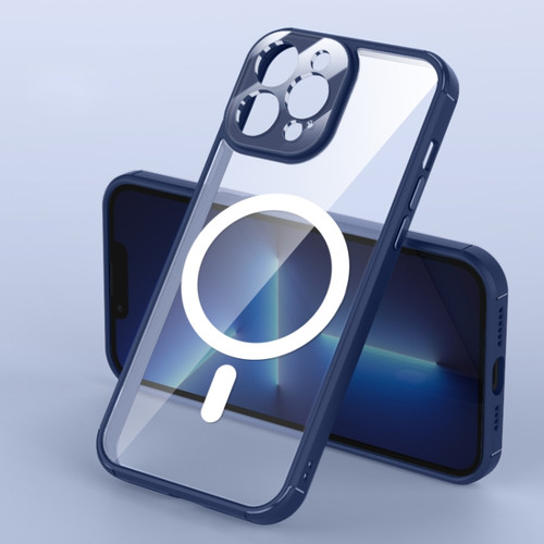iPhone 12 Pro Soft Shield MagSafe Magnetic Acrylic Transparent PC Phone Case - Dark Blue