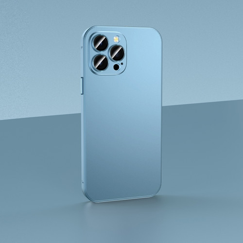 iPhone 12 Pro Skin Feel Frosted Metal Phone Case - Blue
