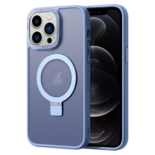 iPhone 12 Pro Skin Feel MagSafe Magnetic Holder Phone Case - Blue