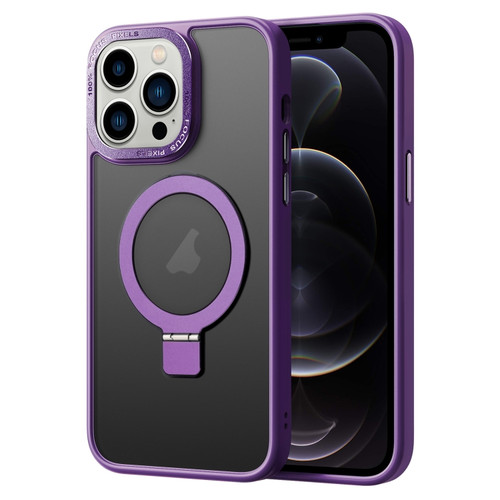 iPhone 12 Pro Skin Feel MagSafe Magnetic Holder Phone Case - Purple