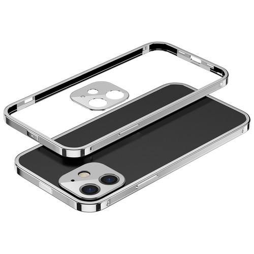 iPhone 12 Electroplated Glossy Stainless Steel Phone Case - Silver