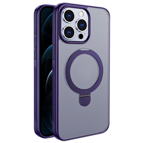 iPhone 12 Pro Multifunctional MagSafe Holder Phone Case - Purple