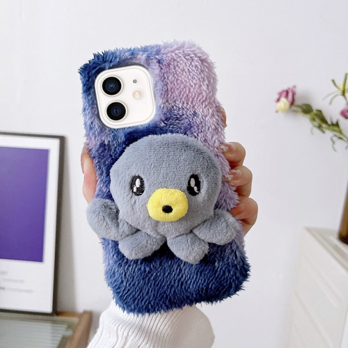 iPhone 12 Octopus Plush TPU Phone Case - Blue