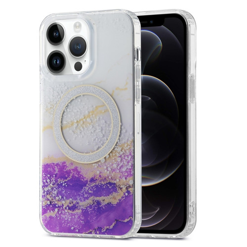 iPhone 12 Pro Dual-side IMD Marble Magsafe Phone Case - White Purple