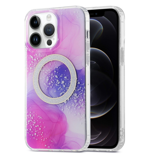 iPhone 12 Pro Dual-side IMD Marble Magsafe Phone Case - Smudged Purple
