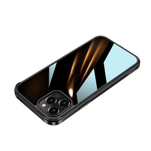 iPhone 12 mini SULADA  Aviation Aluminum Frame Nano Glass TPU Case - Black