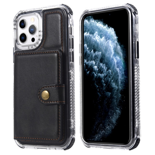 iPhone 12 / 12 Pro Wallet Card Shockproof Phone Case - Black