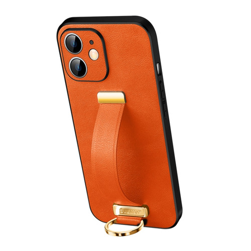 iPhone 12 SULADA Cool Series PC + Leather Texture Skin Feel Shockproof Phone Case  - Orange