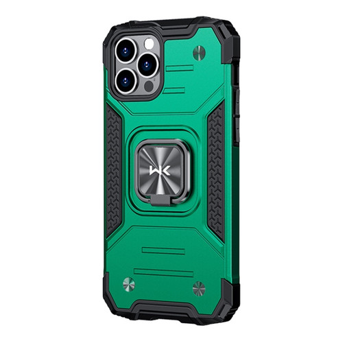 iPhone 12 Pro WK WTP-012 Shockproof PC + TPU + Metal Phone Case with Ring Holder - Green