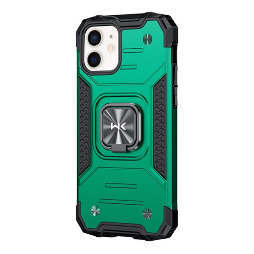 iPhone 12 WK WTP-012 Shockproof PC + TPU + Metal Phone Case with Ring Holder - Green