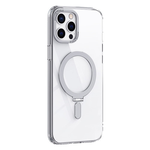 iPhone 12 Pro Skin Feel MagSafe Shockproof Phone Case with Holder - White