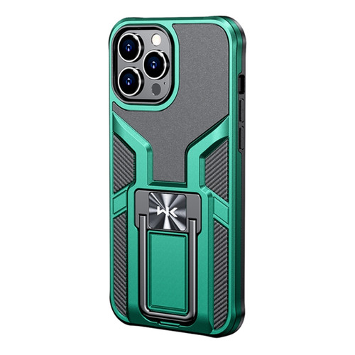 iPhone 12 Pro WK WTP-013 Shockproof PC + TPU Phone Case with Metal Holder - Malachite Green