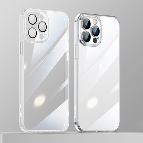 iPhone 12 Pro SULADA Crytal Steel Series Diamond Glass + TPU Phone Case - Transparent