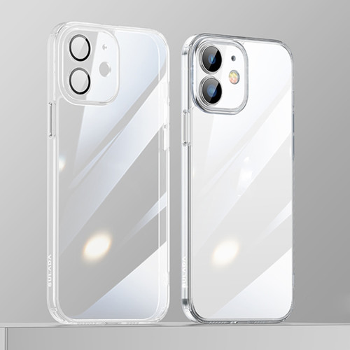 iPhone 12 SULADA Crytal Steel Series Diamond Glass + TPU Phone Case - Transparent