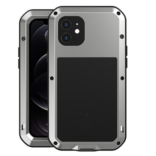 iPhone 12 LOVE MEI Metal Shockproof Life Waterproof Dustproof Protective Case - Silver