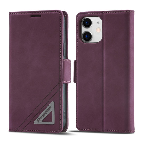 iPhone 12 mini Forwenw Dual-side Buckle Leather Phone Case  - Wine Red