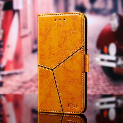 iPhone 12 mini Geometric Stitching Horizontal Flip TPU + PU Leather Case with Holder & Card Slots & Wallet  - Gold