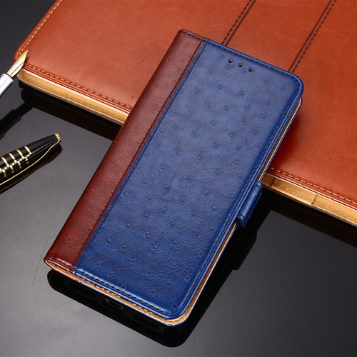 iPhone 12 mini Ostrich Texture PU + TPU Horizontal Flip Leather Case with Holder & Card Slots & Wallet  - Blue