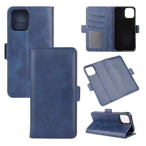 iPhone 12 mini Dual-side Magnetic Buckle Horizontal Flip Leather Case with Holder & Card Slots & Wallet - Dark Blue