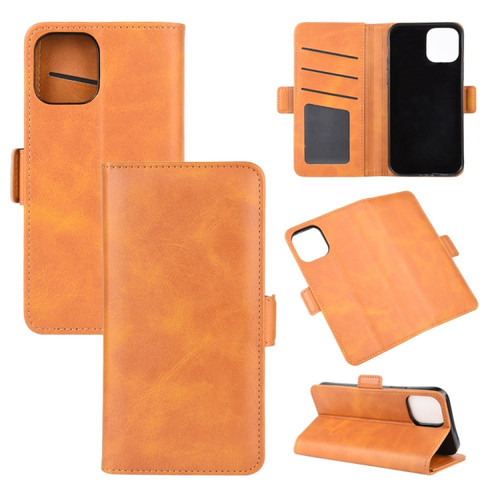 iPhone 12 mini Dual-side Magnetic Buckle Horizontal Flip Leather Case with Holder & Card Slots & Wallet - Yellow