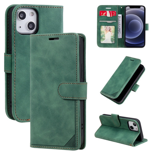 iPhone 12 mini Skin Feel Anti-theft Brush Horizontal Flip Leather Phone Case  - Green