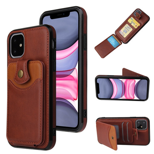 iPhone 12 mini Soft Skin Leather Wallet Bag Phone Case  - Brown