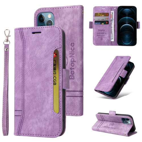 iPhone 12 mini BETOPNICE Dual-side Buckle Leather Phone Case - Purple