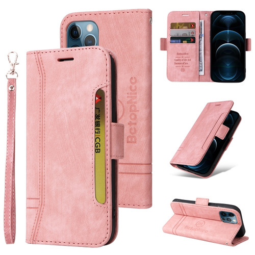 iPhone 12 mini BETOPNICE Dual-side Buckle Leather Phone Case - Pink