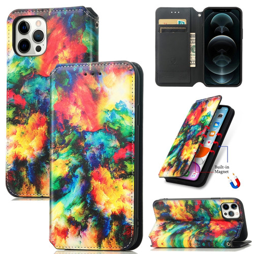 iPhone 12 mini Colorful Magnetic Horizontal Flip PU Leather Case with Holder & Card Slot & Wallet  - Color Cloud