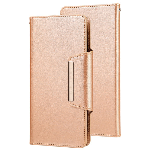 iPhone 12 mini Ultra-thin Separable Magnetic Horizontal Flip Leather Case with Card Slot & Wallet  - Gold