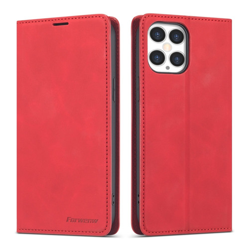 iPhone 12 mini Forwenw Dream Series Magnetic Oil Edge Horizontal Flip Leather Case with Holder & Card Slot & Photo Frame & Wallet iPhone 12 Pro Max - Red