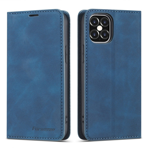 iPhone 12 mini Forwenw Dream Series Magnetic Oil Edge Horizontal Flip Leather Case with Holder & Card Slot & Photo Frame & Wallet  - Blue