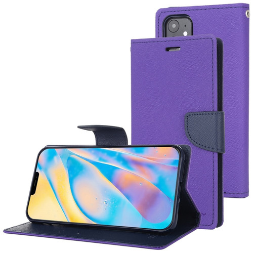 iPhone 12 mini GOOSPERY FANCY DIARY Cross Pattern Horizontal Flip Leather Case with Holder & Card Slots & Wallet - Purple