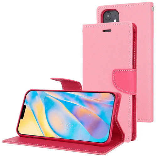iPhone 12 mini GOOSPERY FANCY DIARY Cross Pattern Horizontal Flip Leather Case with Holder & Card Slots & Wallet - Pink