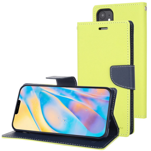 iPhone 12 mini GOOSPERY FANCY DIARY Cross Pattern Horizontal Flip Leather Case with Holder & Card Slots & Wallet - Green