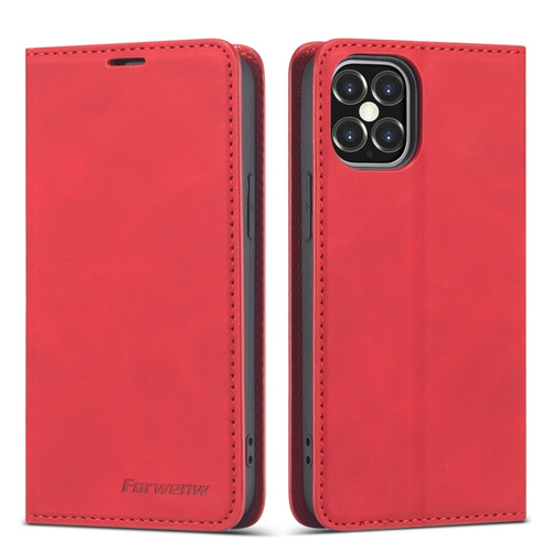 iPhone 12 mini Forwenw Dream Series Magnetic Oil Edge Horizontal Flip Leather Case with Holder & Card Slot & Photo Frame & Wallet  - Red