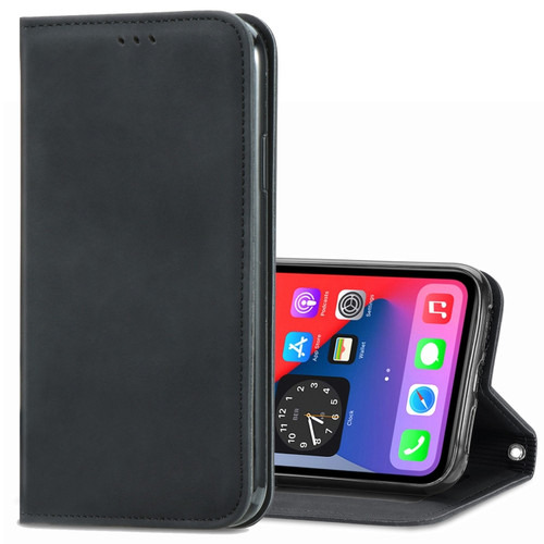 iPhone 12 mini Retro Skin Feel Business Magnetic Horizontal Flip Leather Case with Holder & Card Slots & Wallet & Photo Frame  - Black