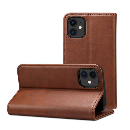iPhone 12 mini Calf Texture Horizontal Flip Leather Case with Holder & Card Slots & Wallet  - Brown