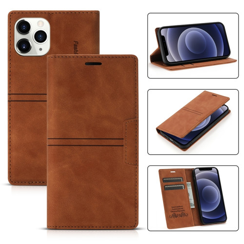 iPhone 12 mini Dream Magnetic Suction Business Horizontal Flip PU Leather Case with Holder & Card Slot & Wallet  - Brown