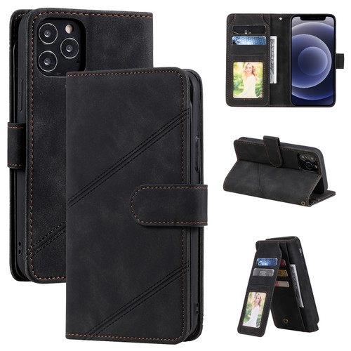 iPhone 12 mini Skin Feel Business Horizontal Flip PU Leather Case with Holder & Multi-Card Slots & Wallet & Lanyard & Photo Frame  - Black